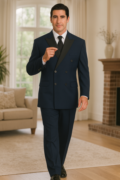 Navy Blue Tuxedos - Double Breasted Tuxedo