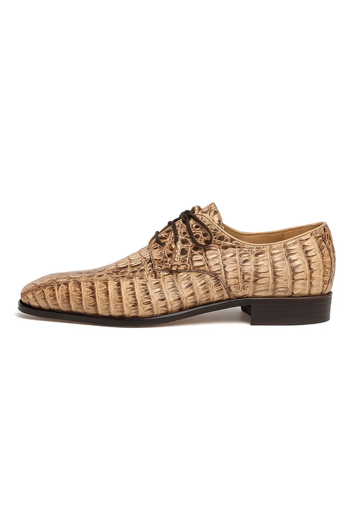 Marco Di Milano Mens Rustic Tan Caiman Gator Derby Apricena