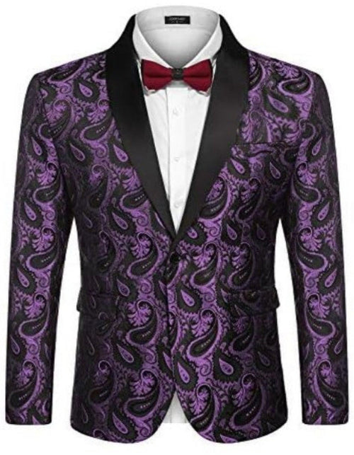 Mardi Gras Purple Tuxedo Dinner Jacket - Purple Paisley Blazer by Menssuitsatlantain