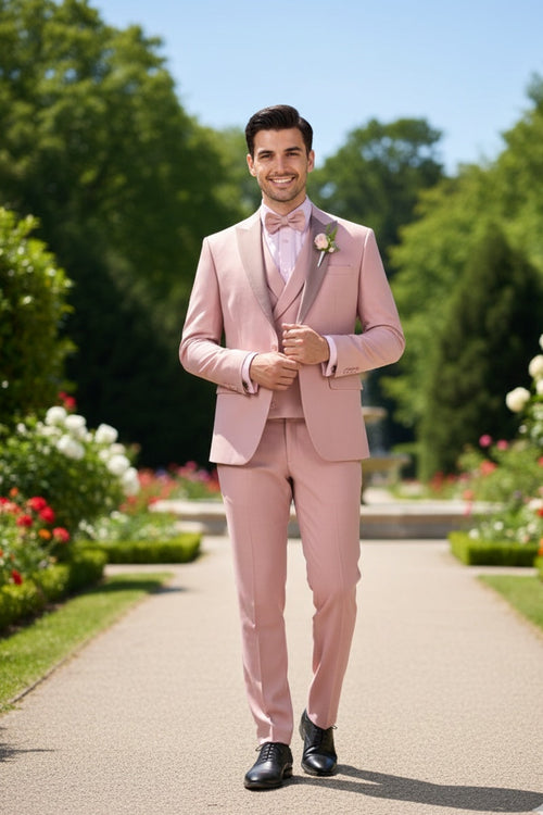 Mauve 1-Button Peak Tuxedo