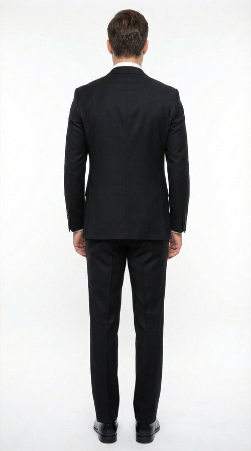 Tiglio Men’s Black 3 Piece Suit – Classic Formal Business Suit with Vest for Wedding and Special Occasion