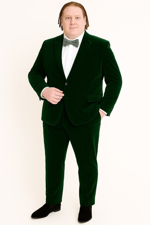 Men’s Emerald Green Velvet Suits - Slim Fit Tuxedo for Weddings, Prom, and Red Carpet Events by USA Men's Outlet
