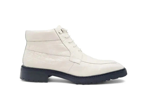 Men's Lace-up Boots Alligator Embossed