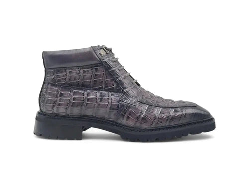Men's Lace-up Boots Alligator Embossed