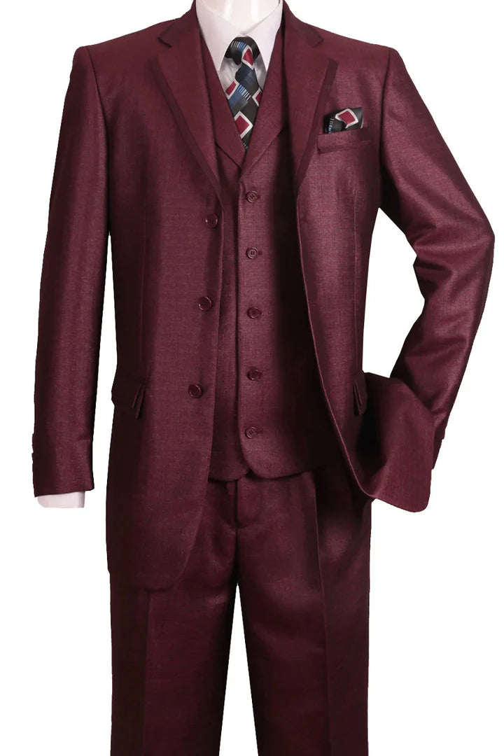 Men’s Burgundy 3-Piece Suit – Burgundy