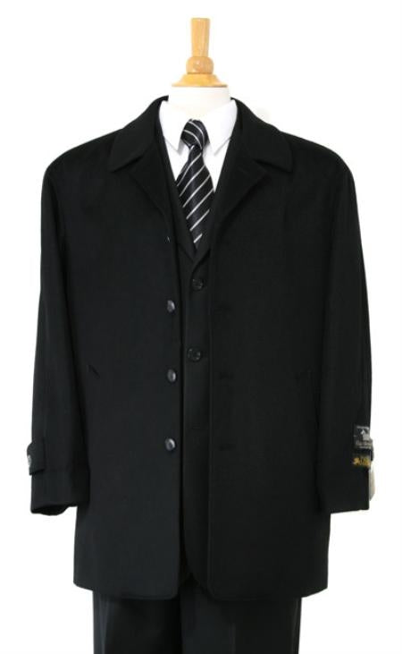 Men's Car Coat Luxurious High-Quality Long Jacket Wool&Cashmere Half-Length Men's Dress Coat Jet Black Carcoat ~ Designer Men's Wool Men's Peacoat Sale – SuitUSA