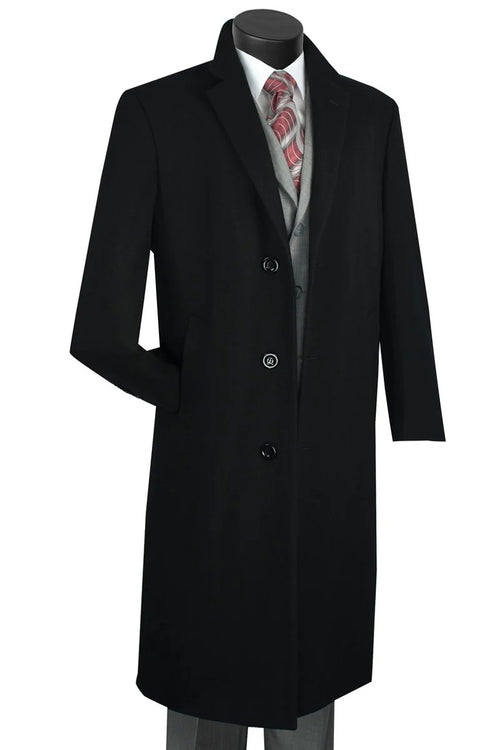 Men's Full Length Wool & Cashmere Overcoat