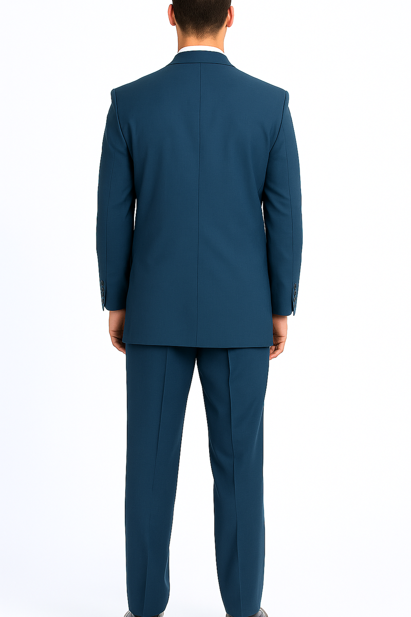 Men’s Saphire Steel Blue 3-Button Suit