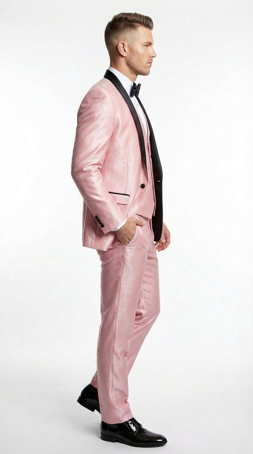 Men’s peach suit, 3 piece suit for men