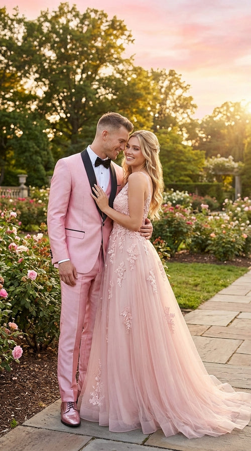 Men’s peach suit, 3 piece suit for men