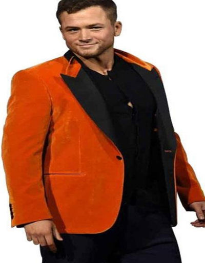 Mens Classic Fit Orange Tuxedo With Pants - Orange Prom Suit