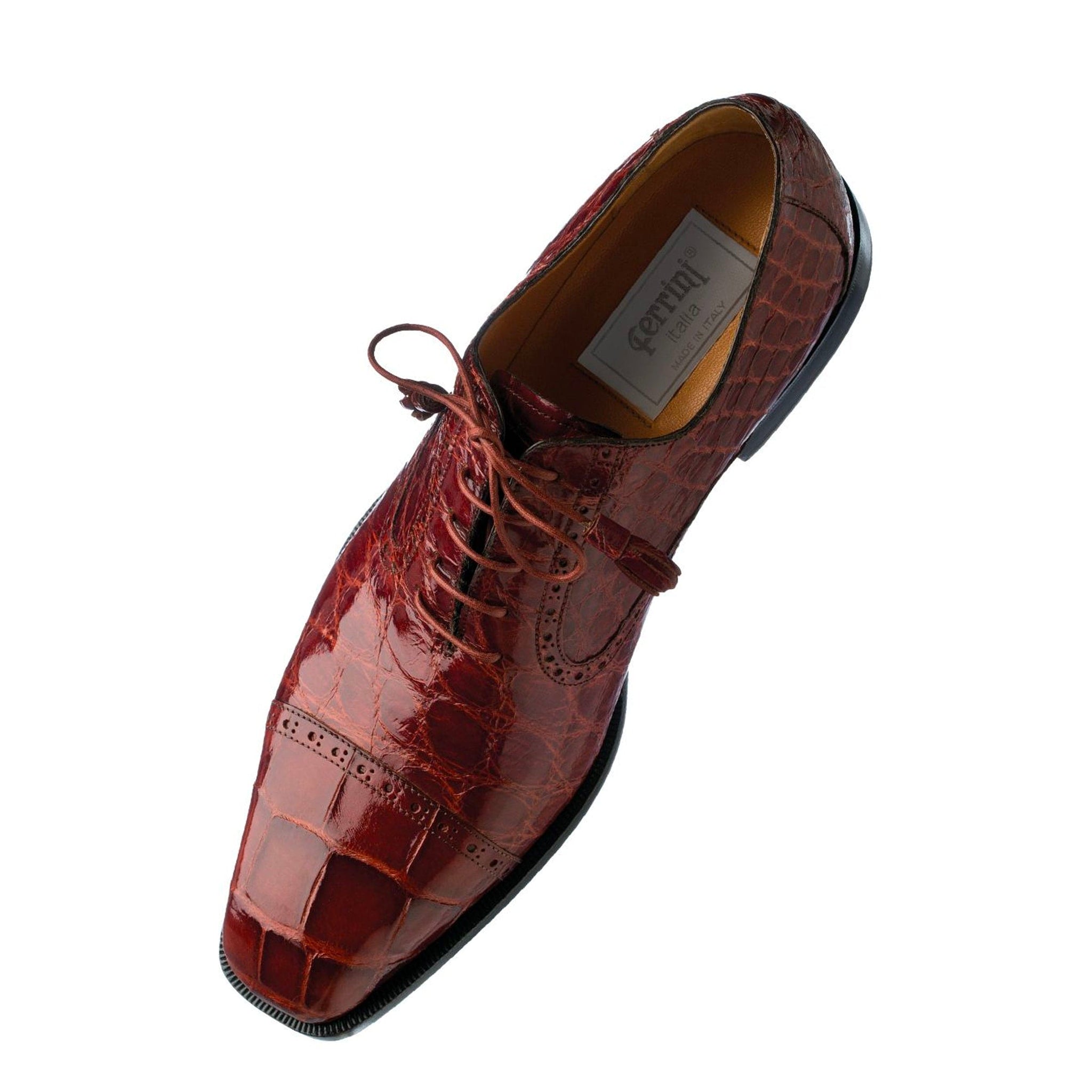 Mens Black Italian Alligator Shoes Ferrini Cap Toe Shoe main image 0