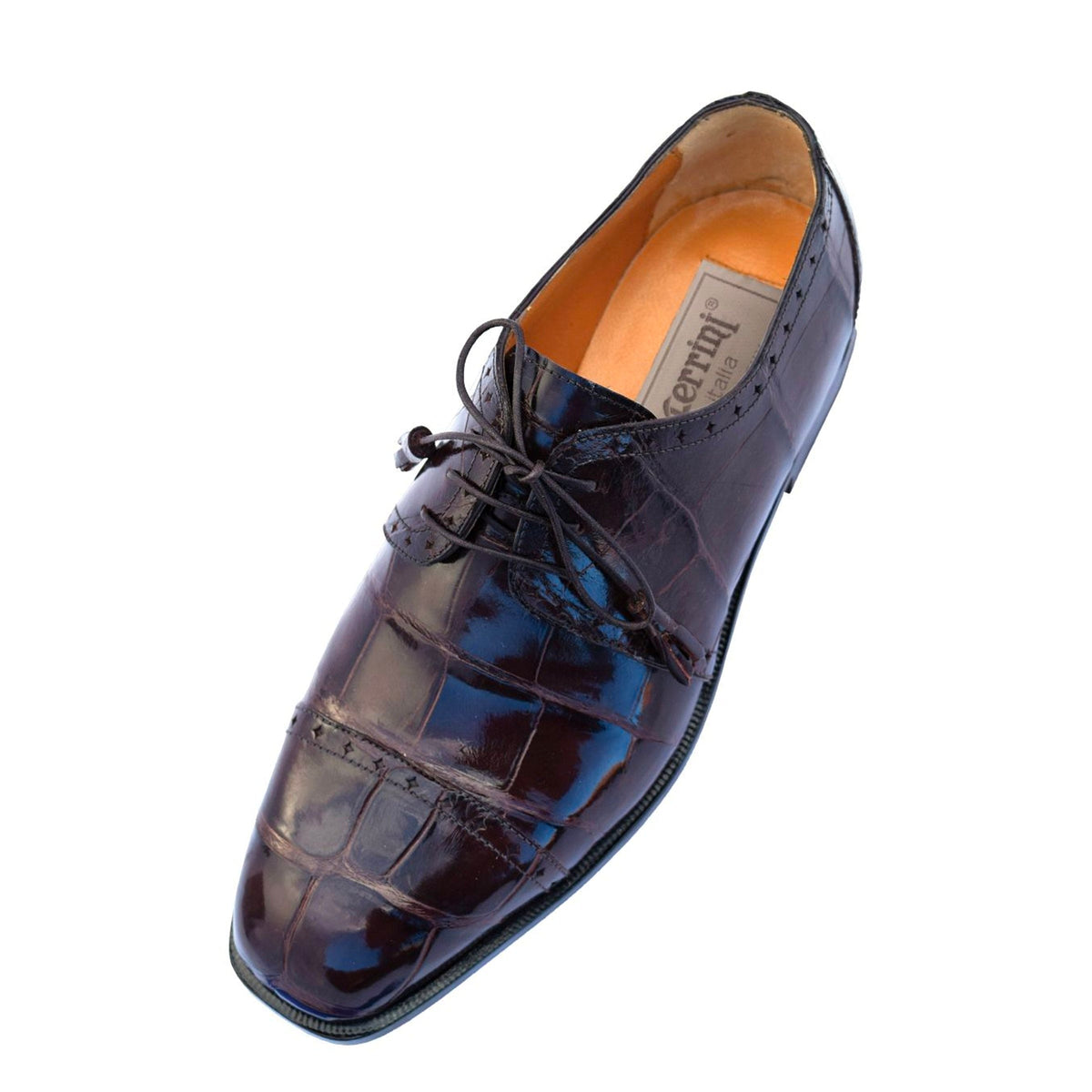 Mens Ferrini Square Toe Alligator Dress Shoe in Grey main image 0