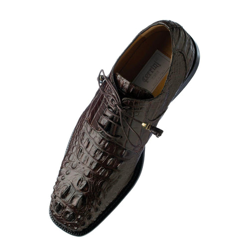Mens Ferrini Alligator Hornback Dress Shoe in Brown Ferrini USA