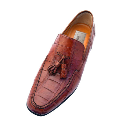 Mens Ferrini Crocodile Tassel Loafer Dress Shoe in Cognac Ferrini USA