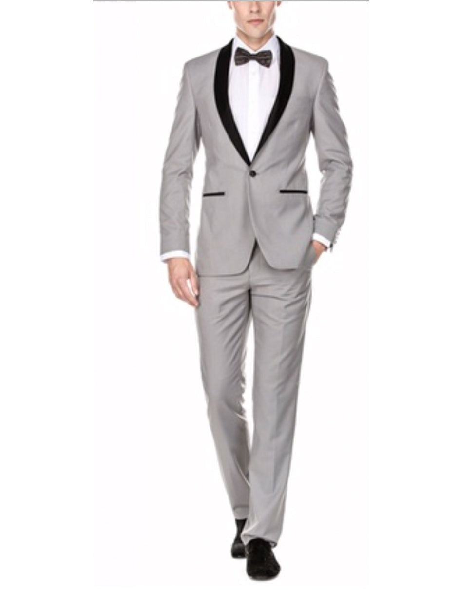 Designer Gray Prom Tuxedo - Grey Wedding Suit