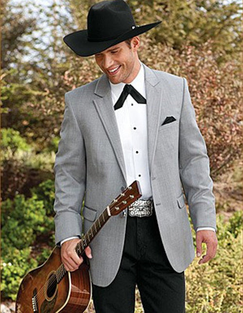 2 Button Cowboy Dinner Jacket in Grey - Men's Tuxedo USA
