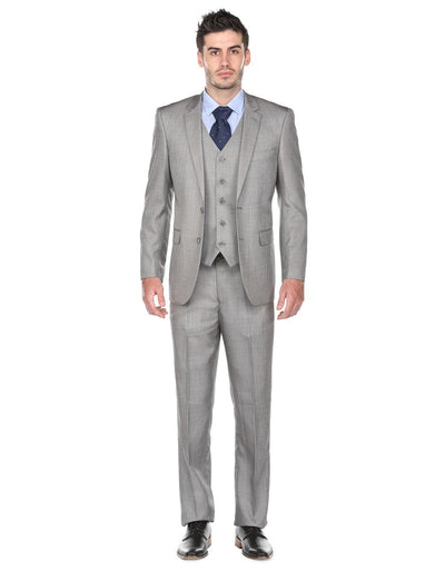 Pleated Suit - Mens Suits With Pleated Pant - Regular Fit Light Grey Suit - Men's Tuxedo USA
