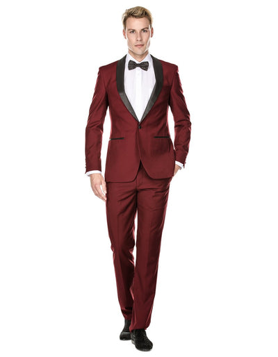 Maroon Prom Suit - Maroon Prom Tuxedo Suits - Maroon Wedding Tuxedo Mens Prom | Wedding Slim Fit Shawl Tuxedo Burgundy