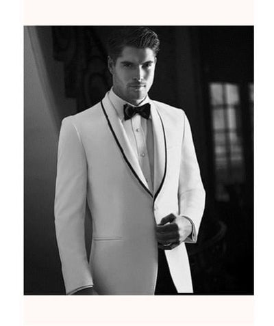 Men's 2 Pieces High Fashion Cream Tuxedo Suit With Flexible Waistband T802