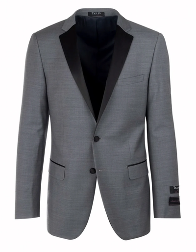 Gray Prom Suit - Mens 2 Button Designer Notch Tuxedo in Light Grey by PROMTUXEDO