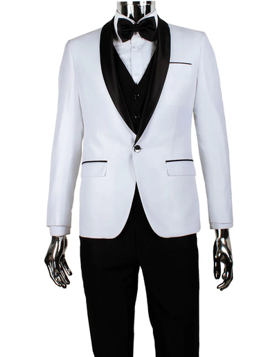 White Prom Suit - White Prom Tuxedo - White Wedding Shawl Lapel Tuxedo