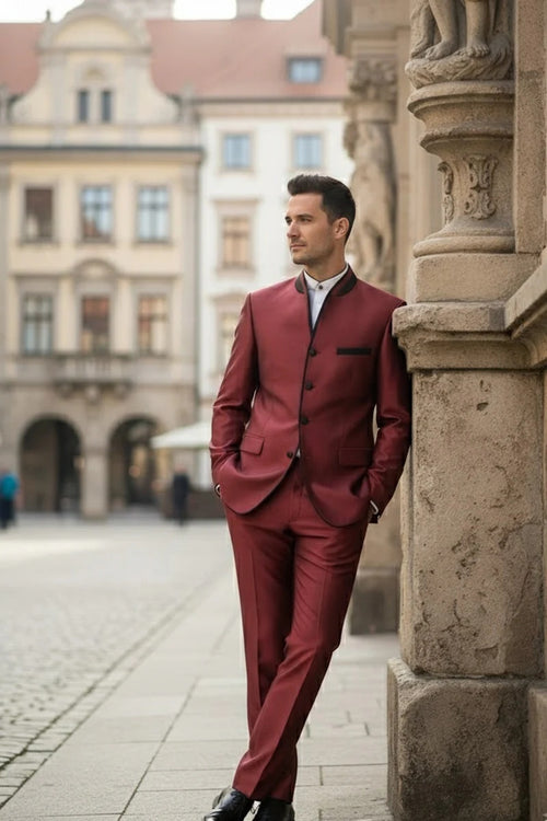 Mens Burgundy Tuxedo