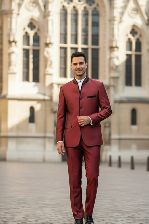 Mens Burgundy Tuxedo