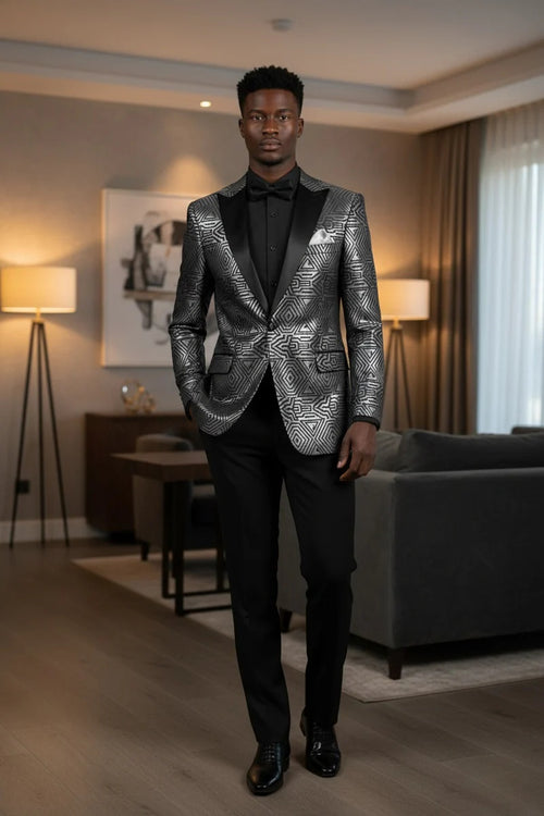 Mens Silver Tuxedo