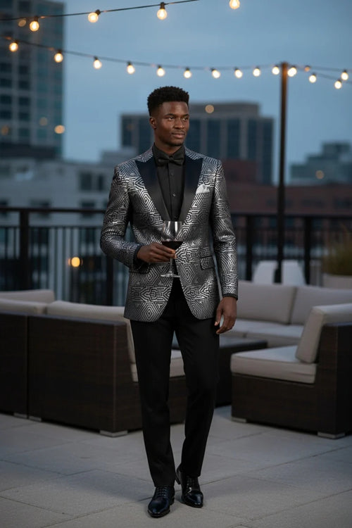 Mens Silver Tuxedo