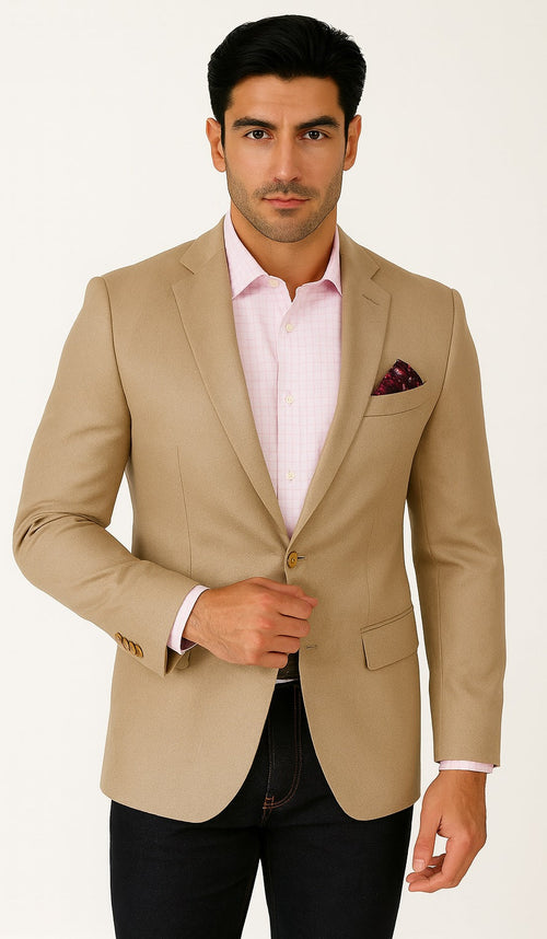 Mens Tan Sport Coat - Beige Color Blazer - Summer Jacket by USA Men's Outlet