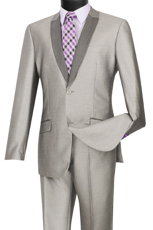 Mens Slim Fit Grey Tuxedo by Vinci Suits