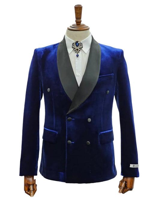 Double Breasted Tuxedo Suit - Slim fitted - Navy Suit - Shawl Collar - Men's Tuxedo USA