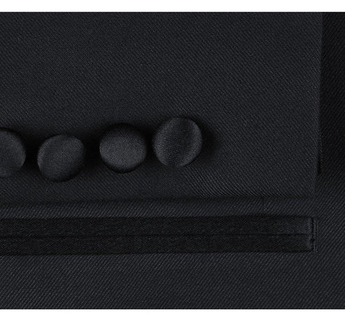 Black Prom Tuxedo Suit - Black Wedding Suit - Mens Traditional Two Button Classic Fit Notch Tuxedo In Black