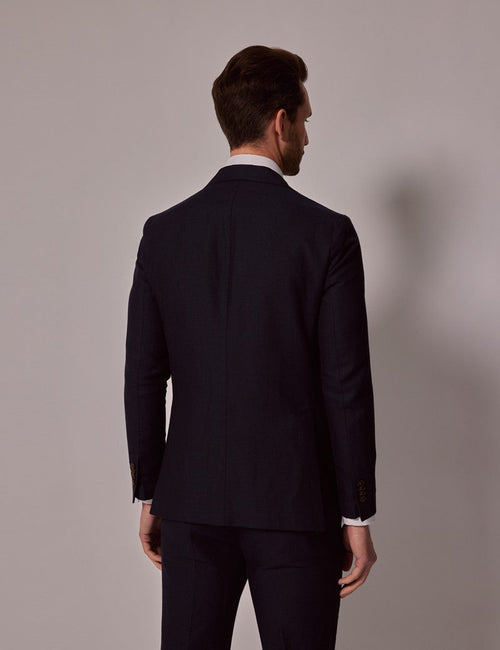 Mens Linen Suit For Beach Wedding - Summer Slim Suit in Navy - Men's Tuxedo USA