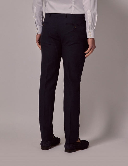 Mens Linen Suit For Beach Wedding - Summer Slim Suit in Navy - Men's Tuxedo USA