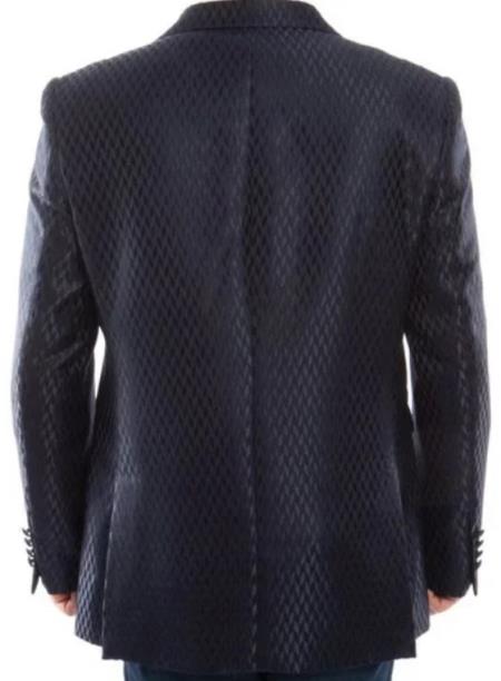 Navy Blue And Gold Trim Tuxedo Dinner Jacket - Navy Blue Blazer by PROMTUXEDO