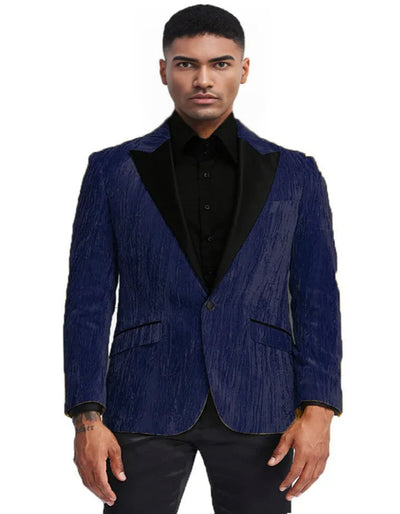 Cheap Tuxedos - Affordable Prom Suit - Men's Textured Velvet Prom Turquoise Jacket Affordable Prom Suit