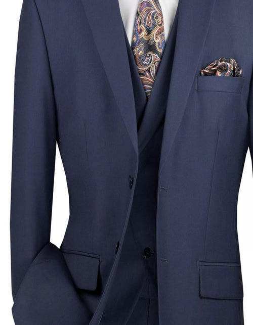 Mens Big and Tall Navy Blue Modern Fit Suit by USA Men's Outlet