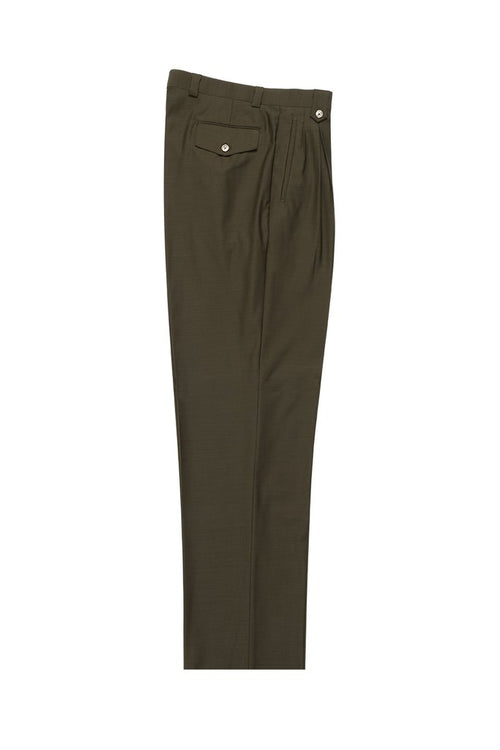 Tiglio Luxe Olive Wide Leg, Pure Wool Dress Pants 2576