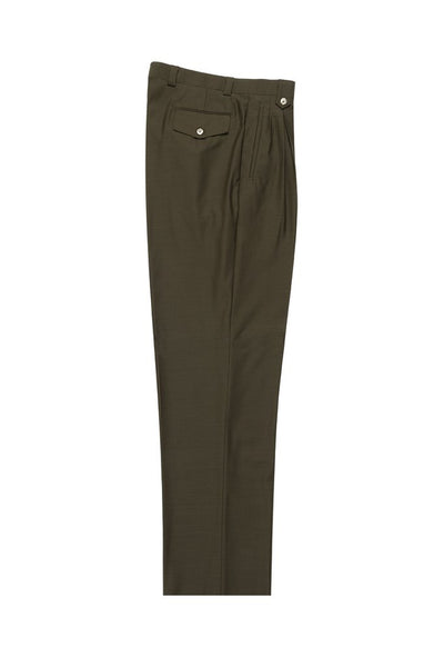 Tiglio Luxe Olive Wide Leg, Pure Wool Dress Pants 2576