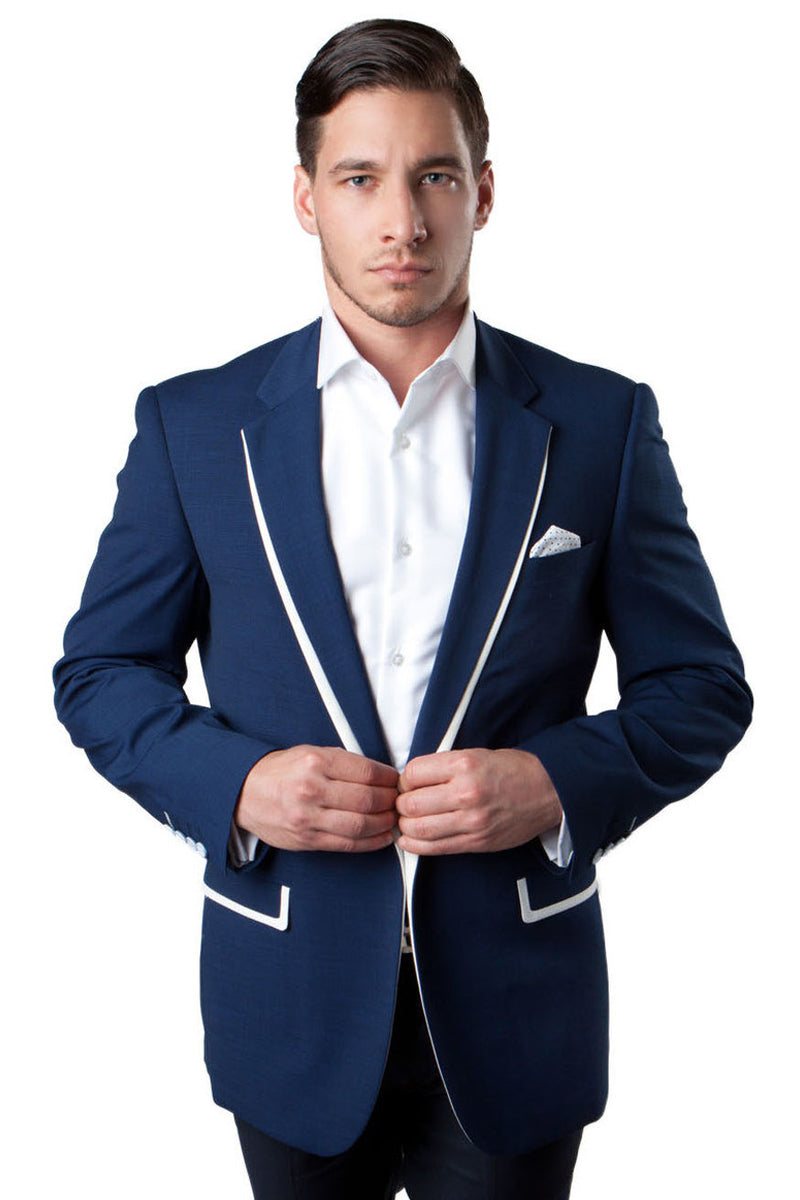 Men's Dark Blue Summer Blazer by Tazio Suits
