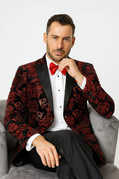 One-Button Modern Fit Velvet Tuxedo Jacket