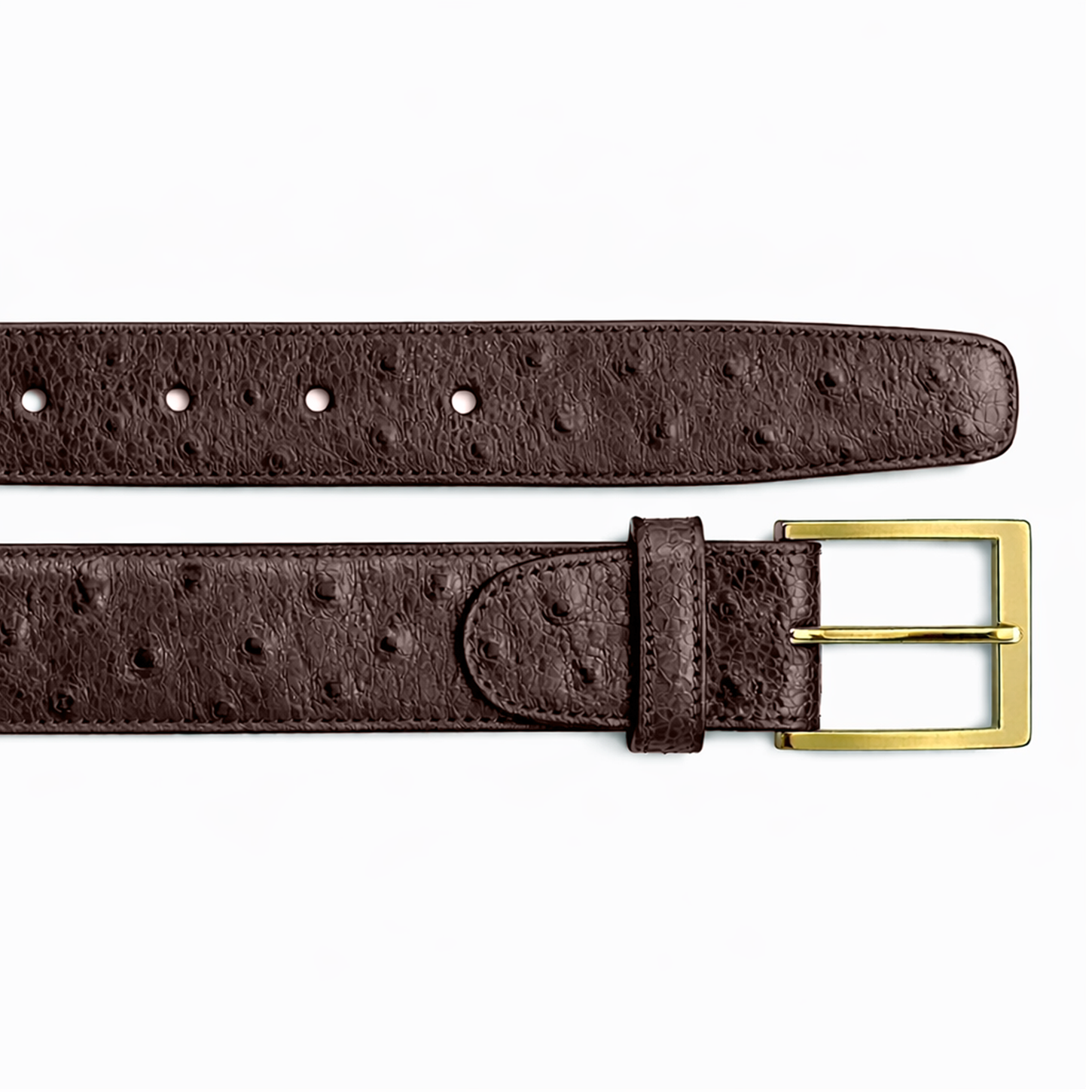 Belvedere Ostrich Quill Belt - Brown Leather – SuitUSA