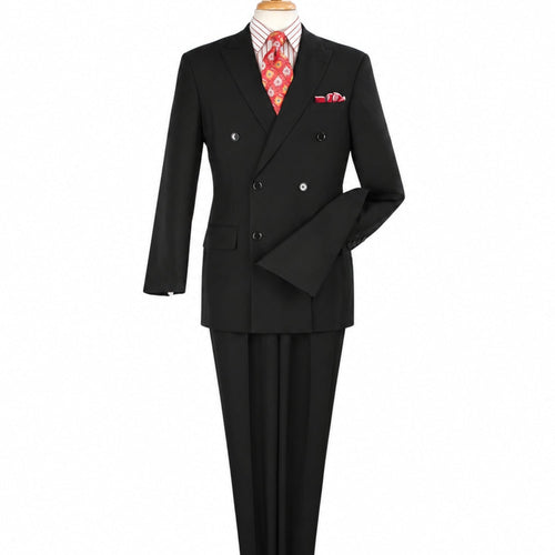 Black 2-Piece High Double-Breasted Modern Fit Suit