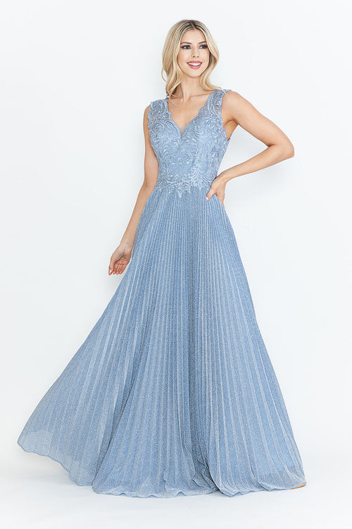 Mother Of The Groom Dress V-Neck 3/4 Sleeve Gown By Lenovia 8341-New Collection