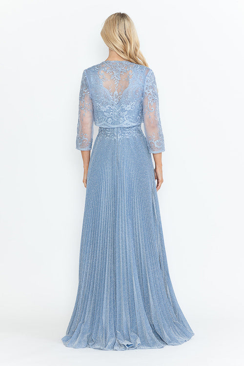 Mother Of The Groom Dress V-Neck 3/4 Sleeve Gown By Lenovia 8341-New Collection