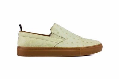 P01303 Grafton Genuine Ostrich Fashion Loafer- Bone