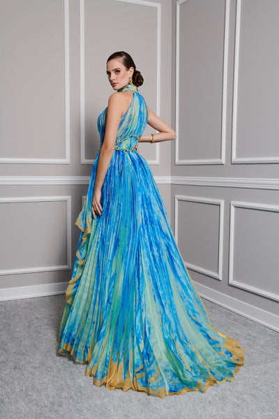 Fouad Sarkis 2822 Embroidered Organza Evening Dress