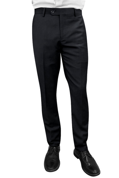 Men's Slim Fit Wool Dress Pants in Classic Black